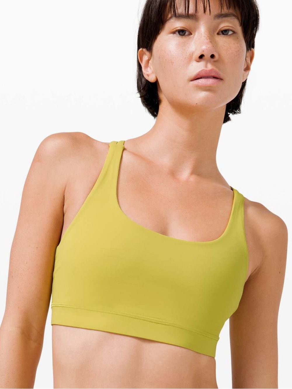 Lululemon Energy Bra Medium Support,
B-D Cup, Yellow Pear